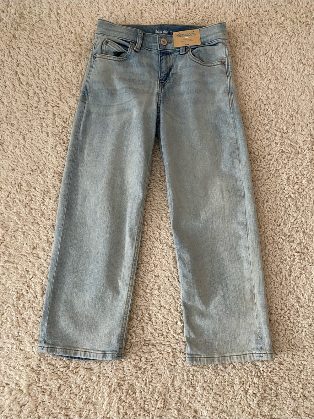 Thereabouts Boys Light Blue Wide Straight Jeans Loose Fit Sz 7 New with Tag